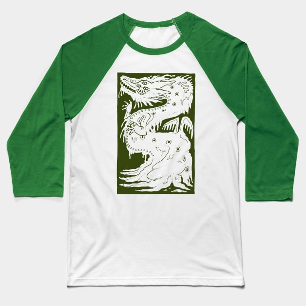 Slime Dragon Baseball T-Shirt by Ballyraven